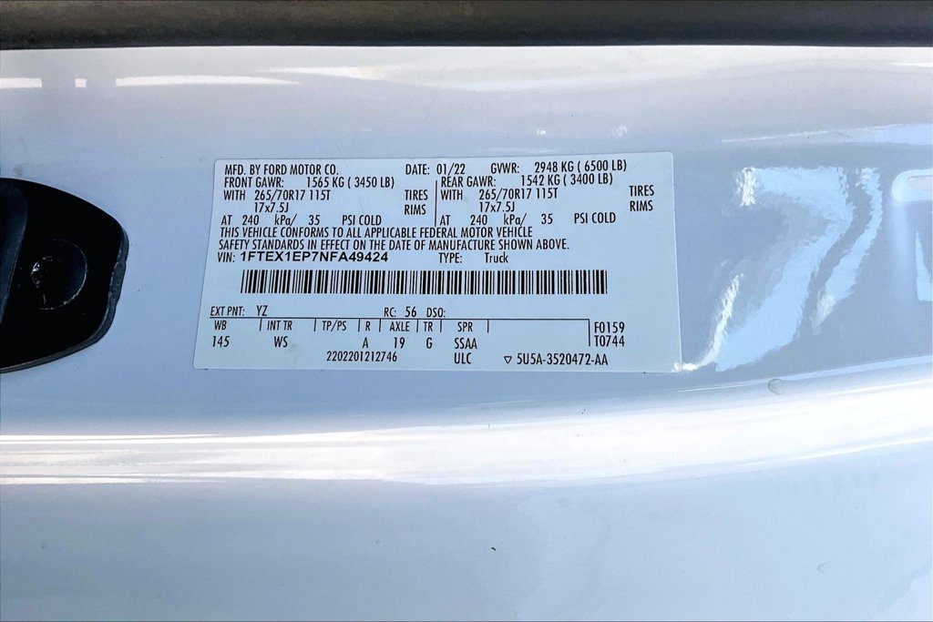 Used 2022 Ford F150 XL w/ Equipment Group 101A High AWD/4WD image 44