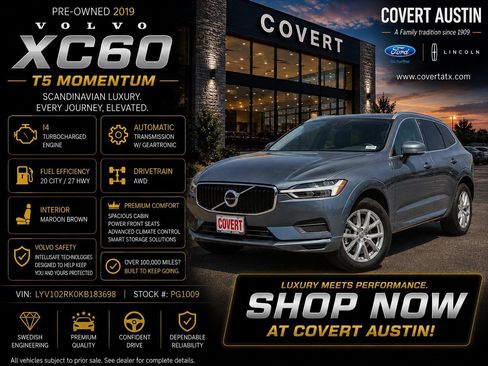 Used 2019 Volvo XC60 T5 Momentum w/ Multimedia Package AWD/4WD image 1