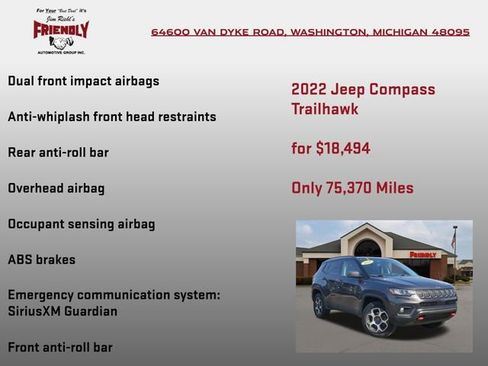 Used 2022 Jeep Compass Trailhawk w/ Trailhawk Convenience Group image 25