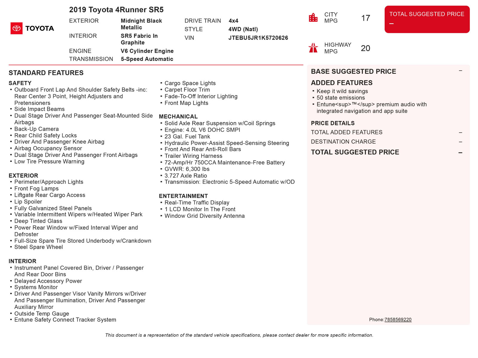 Used 2019 Toyota 4Runner SR5 AWD/4WD image 2