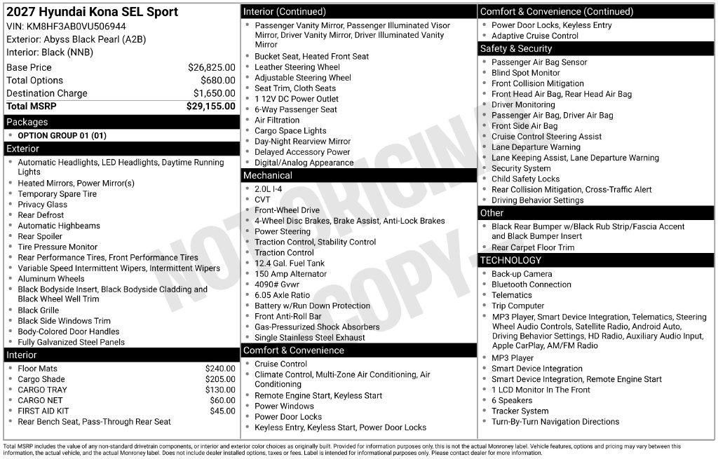 New 2027 Hyundai Kona SEL Sport FWD image 5