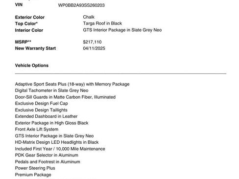 Used 2025 Porsche 911 Targa 4 GTS w/ Premium Package image 89