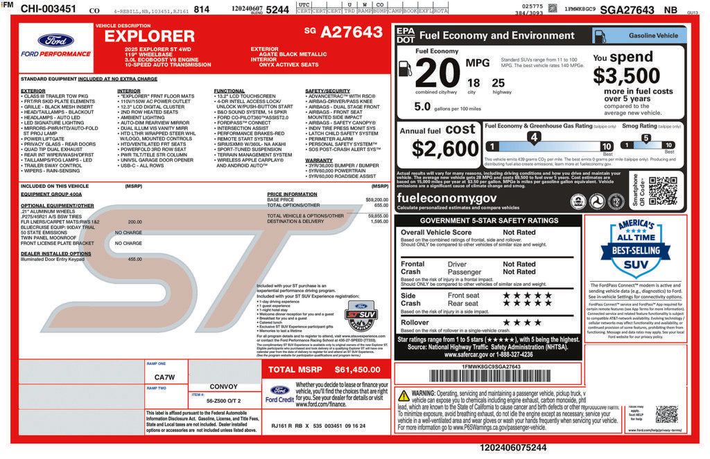 Used 2025 Ford Explorer ST AWD/4WD image 39