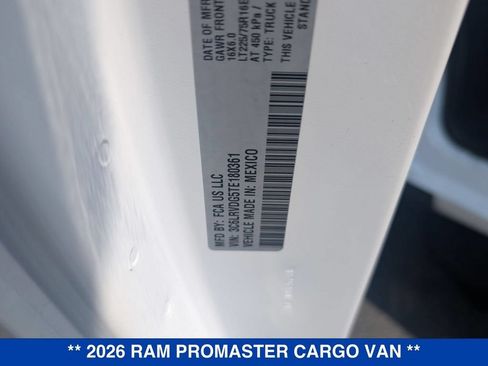 Used 2026 RAM ProMaster 2500 w/ Convenience Group FWD image 30