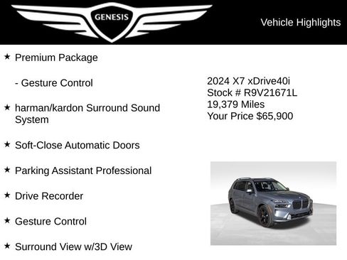 Used 2024 BMW X7 xDrive40i w/ Premium Package AWD/4WD image 10