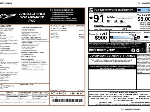 Used 2025 Genesis Electrified GV70 AWD/4WD image 3