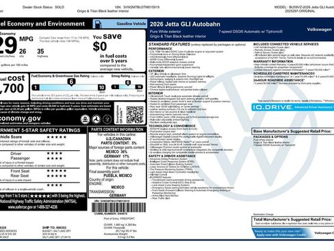 Used 2026 Volkswagen Jetta GLI Autobahn FWD image 4