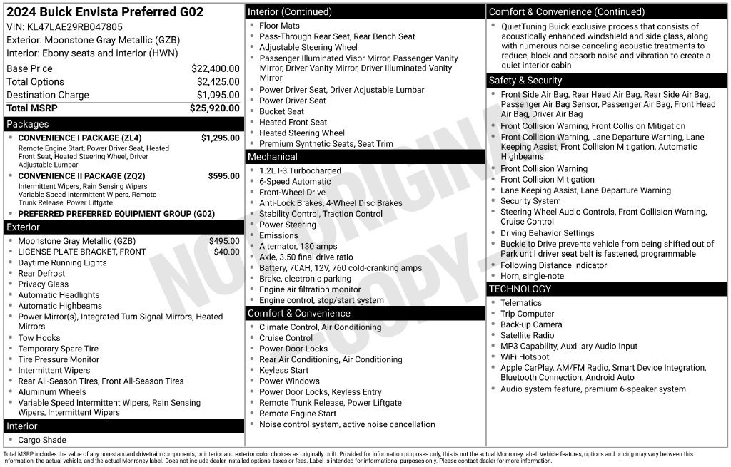 Used 2024 Buick Envista Preferred w/ Convenience I Package FWD image 9