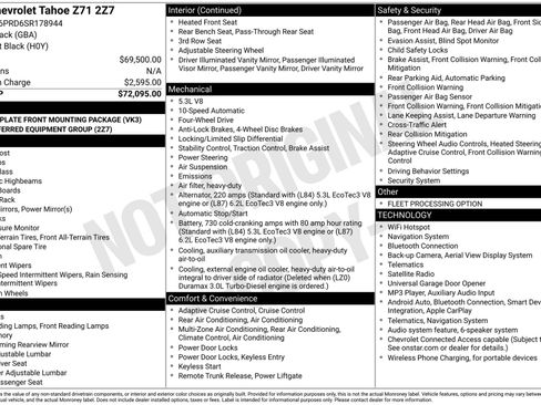 Used 2025 Chevrolet Tahoe Z71 AWD/4WD image 46