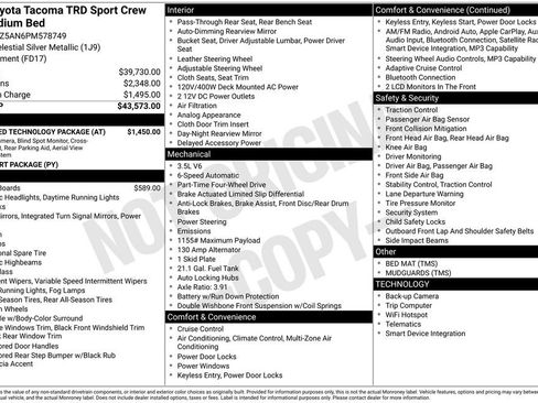 Used 2023 Toyota Tacoma TRD Sport w/ Advanced Technology Package AWD/4WD image 28