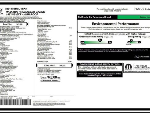 Used 2021 RAM ProMaster 3500 w/ Convenience Group image 7