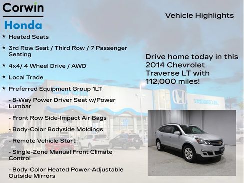 Used 2014 Chevrolet Traverse LT AWD/4WD image 6