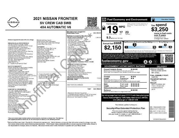 Certified 2021 Nissan Frontier SV w/ Midnight Edition Floor Mats AWD/4WD image 5