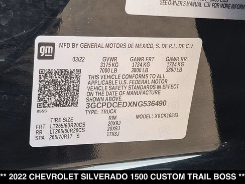 Used 2022 Chevrolet Silverado 1500 Custom Trail Boss w/ Midnight Edition AWD/4WD image 29