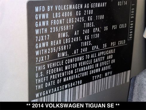 Used 2014 Volkswagen Tiguan SE image 27