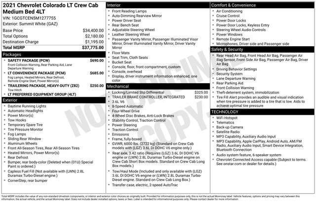 Used 2021 Chevrolet Colorado LT w/ Safety Package AWD/4WD image 32