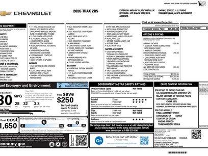 New 2026 Chevrolet Trax RS w/ Sunroof Package