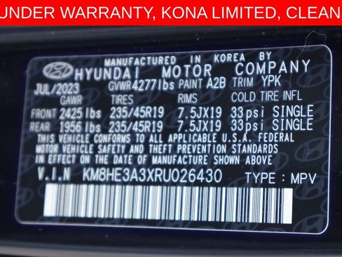 Used 2024 Hyundai Kona Limited FWD image 28