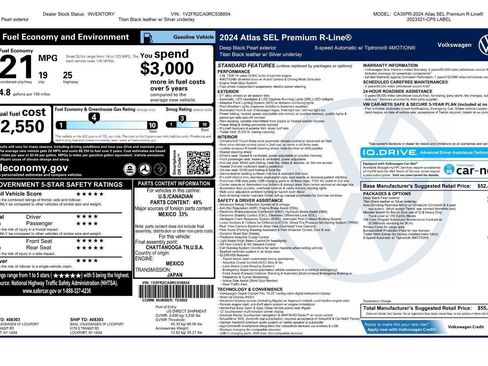 Certified 2024 Volkswagen Atlas SEL Premium R-Line AWD/4WD image 46