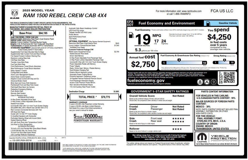Used 2025 RAM 1500 Rebel w/ Rebel Level 2 Equipment Group AWD/4WD image 3