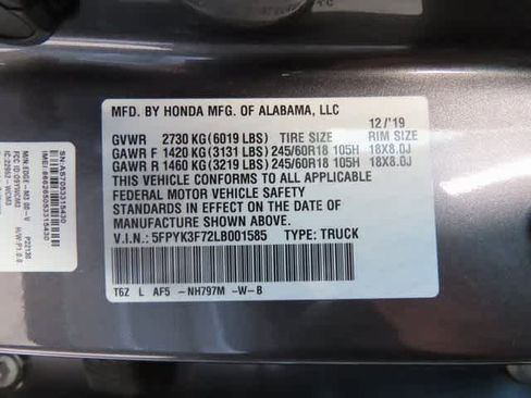 Certified 2020 Honda Ridgeline RTL-E image 31