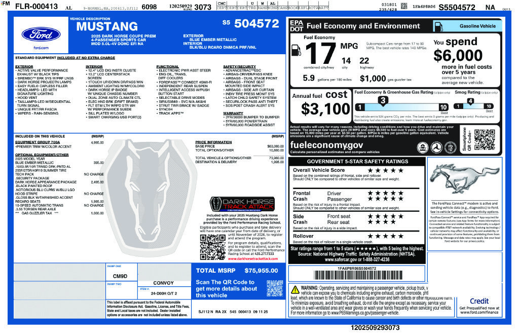 New 2025 Ford Mustang Dark Horse RWD image 5