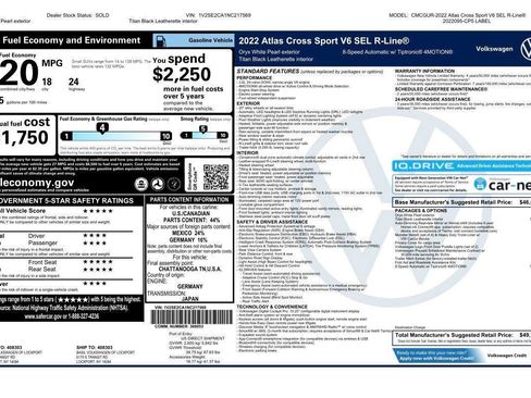 Certified 2022 Volkswagen Atlas Cross Sport SEL R-Line AWD/4WD image 50