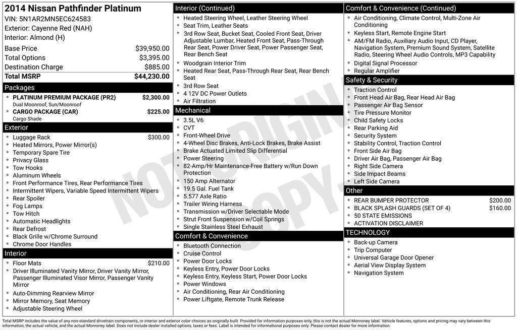 Used 2014 Nissan Pathfinder Platinum w/ Platinum Premium Package FWD image 16