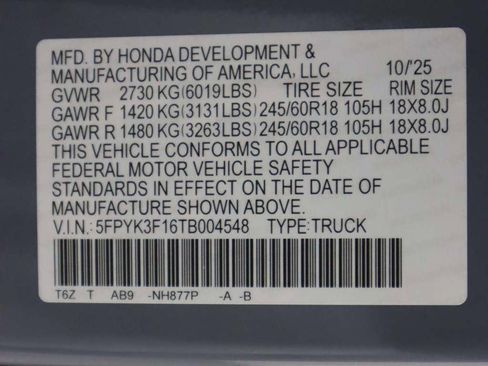 New 2026 Honda Ridgeline Sport image 23