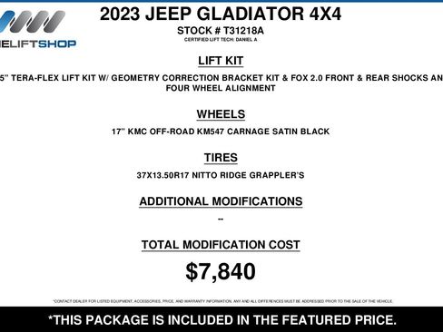 Used 2023 Jeep Gladiator Sport AWD/4WD image 2