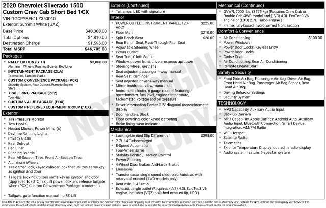 Used 2020 Chevrolet Silverado 1500 Custom w/ Rally Edition AWD/4WD image 2