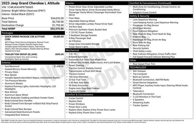Used 2023 Jeep Grand Cherokee L Laredo AWD/4WD image 37