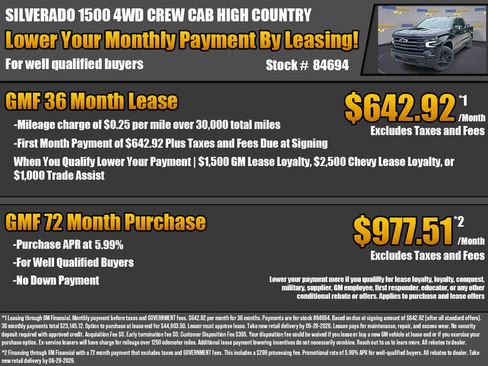 New 2026 Chevrolet Silverado 1500 High Country w/ Midnight Edition AWD/4WD image 2
