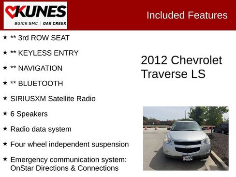 Used 2012 Chevrolet Traverse LS FWD image 2