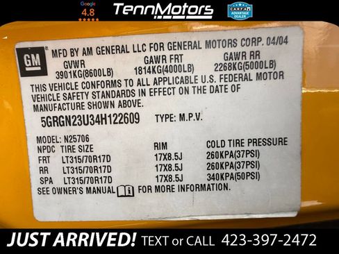 Used 2004 HUMMER H2 w/ Preferred Equipment Group AWD/4WD image 26