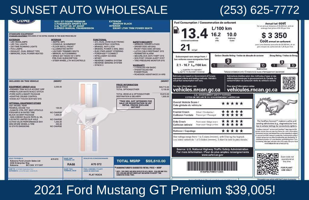 Used 2021 Ford Mustang GT Premium RWD image 44