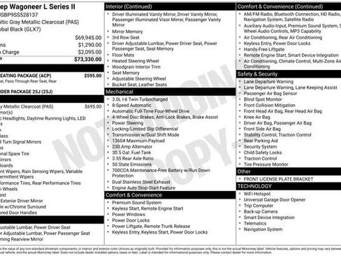 Used 2025 Jeep Wagoneer L Series II w/ 8-pass Seating Package AWD/4WD image 7