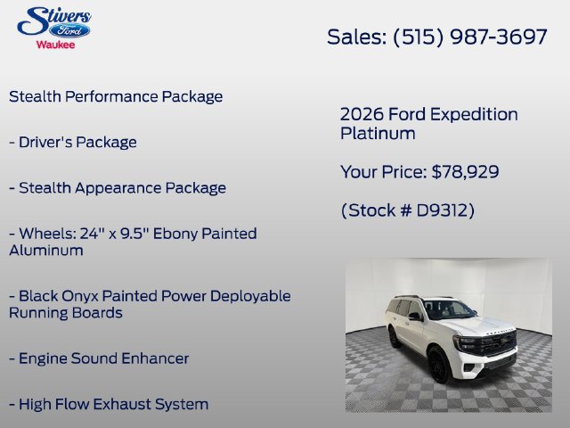 Used 2026 Ford Expedition Platinum w/ Stealth Performance Package AWD/4WD image 8