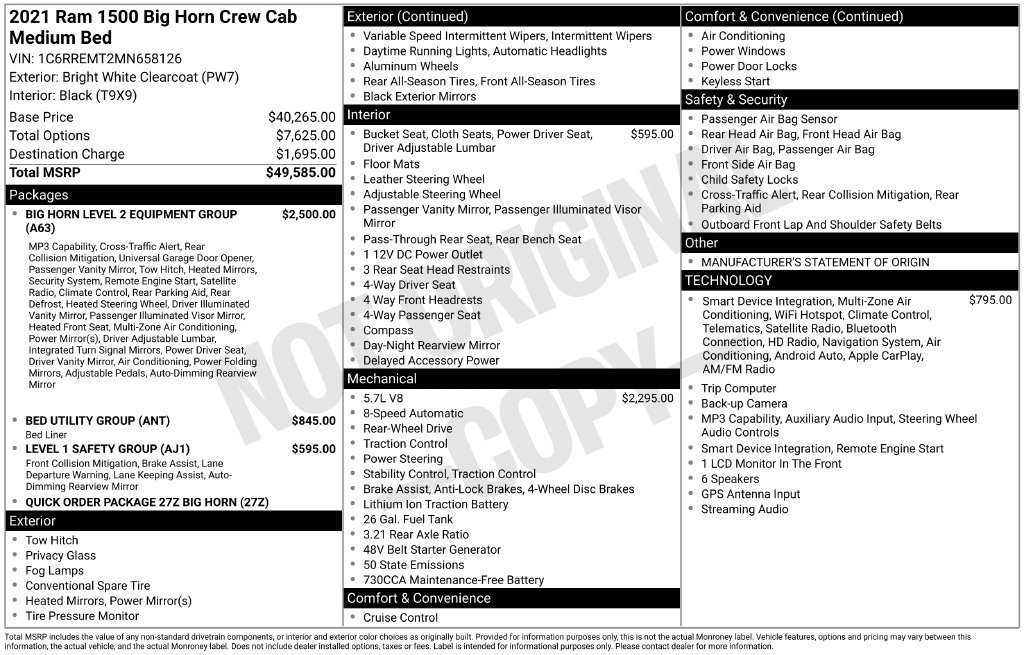 Used 2021 RAM 1500 Big Horn RWD image 40