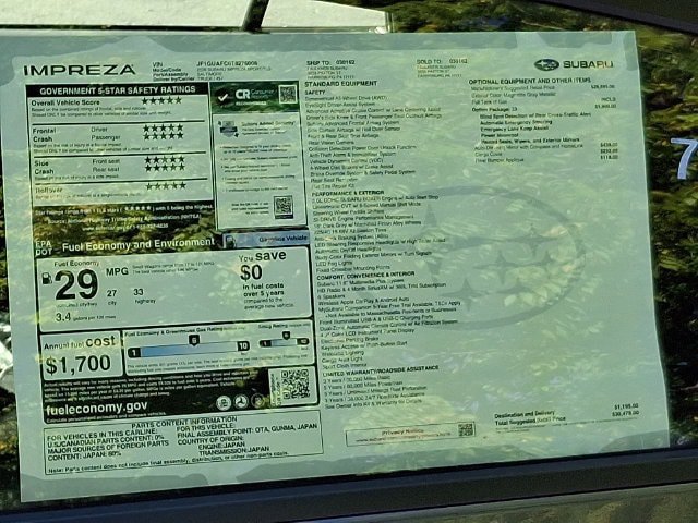 New 2026 Subaru Impreza 2.0i Sport AWD/4WD image 19