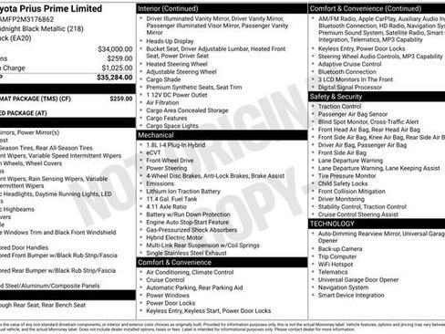 Used 2021 Toyota Prius Prime Limited w/ Carpet Mat Package (TMS) FWD image 19