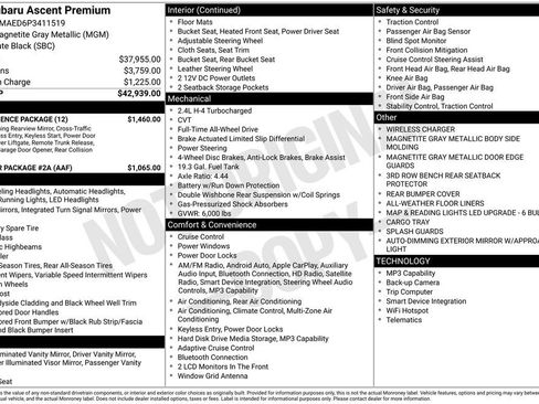 Certified 2023 Subaru Ascent Premium w/ Convenience Package image 40