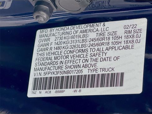 Used 2022 Honda Ridgeline RTL image 37