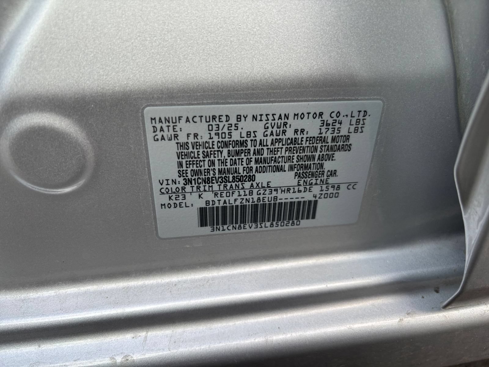 Used 2025 Nissan Versa SV FWD image 24
