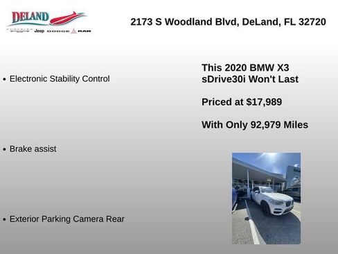 Used 2020 BMW X3 sDrive30i RWD image 12
