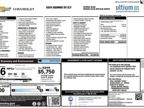 Certified 2024 Chevrolet Equinox EV LT w/ LPO, All-Weather Mat Package image 1