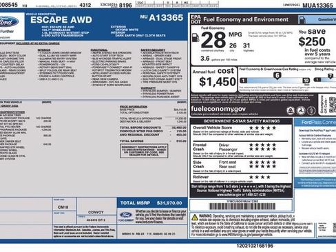 Used 2021 Ford Escape SE w/ SE Sport Appearance Package AWD/4WD image 41