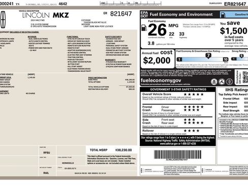 Used 2014 Lincoln MKZ w/ Equipment Group 101A Select FWD image 3