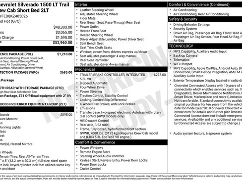 Used 2019 Chevrolet Silverado 1500 LT Trail Boss w/ Convenience Package AWD/4WD image 12