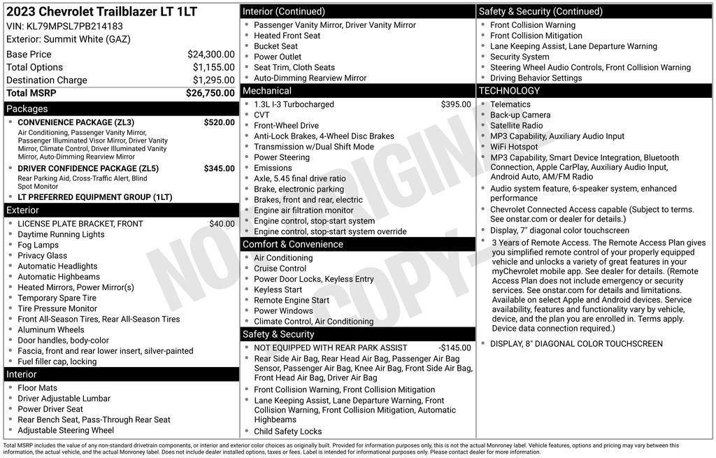 Used 2023 Chevrolet TrailBlazer LT w/ Convenience Package FWD image 32
